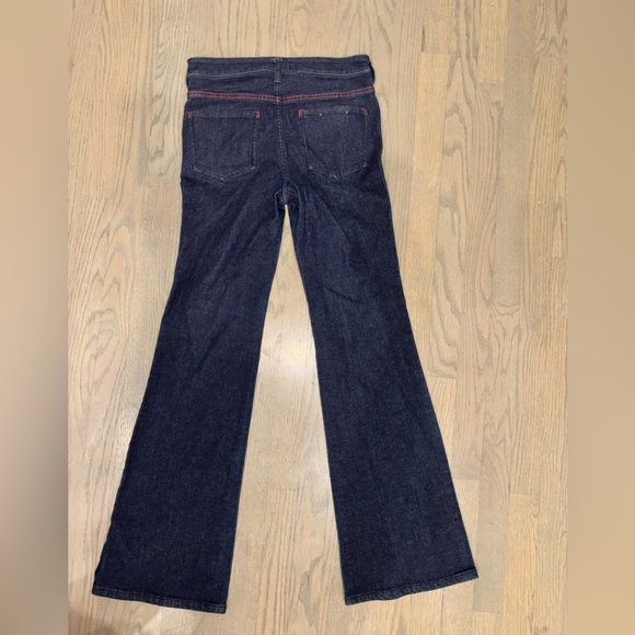 Pilcro and the Letterpress Navy Flare Jeans with Red Accents - Picture 3 of 6